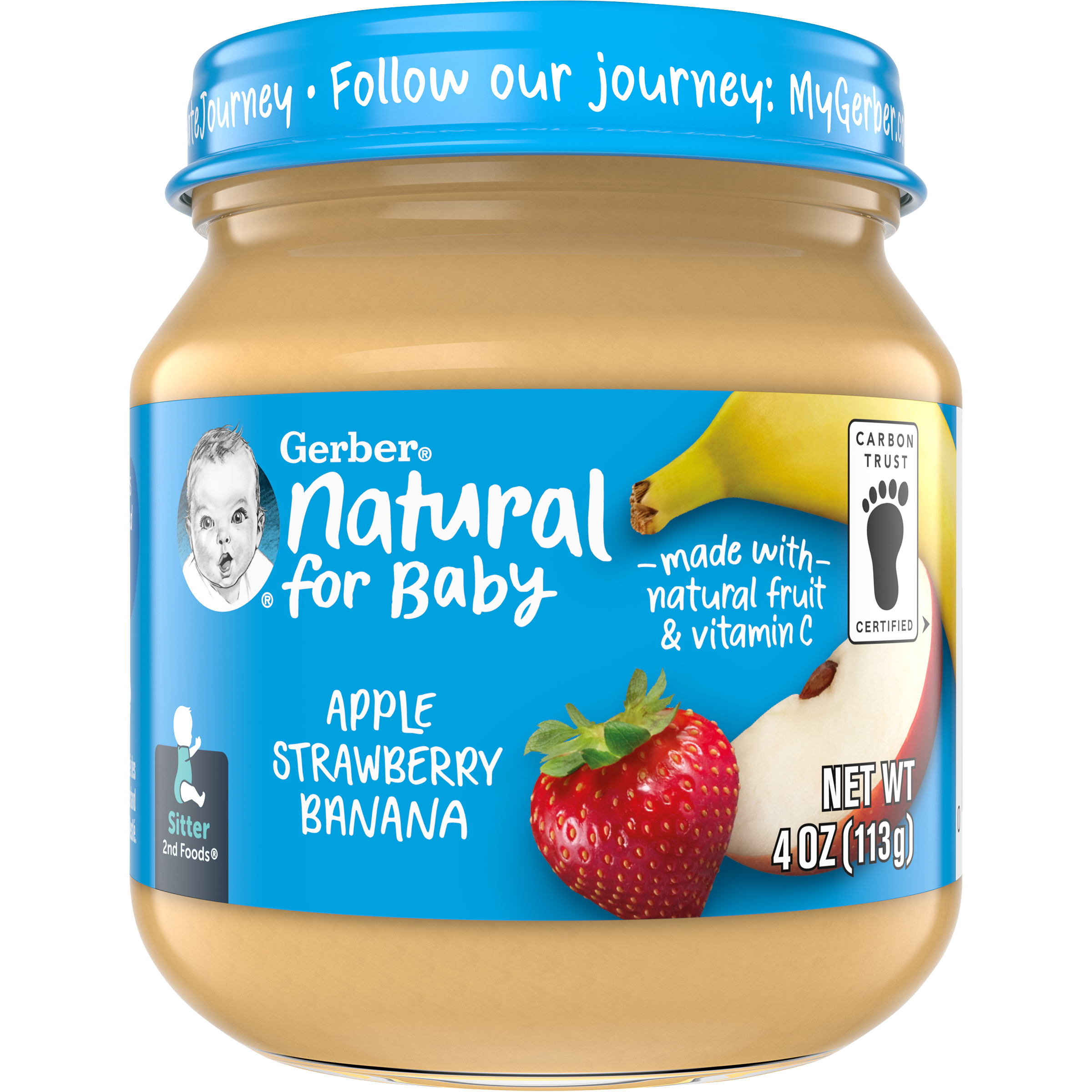 Gerber Apple Strawberry Banana 2 - 4 oz Jars