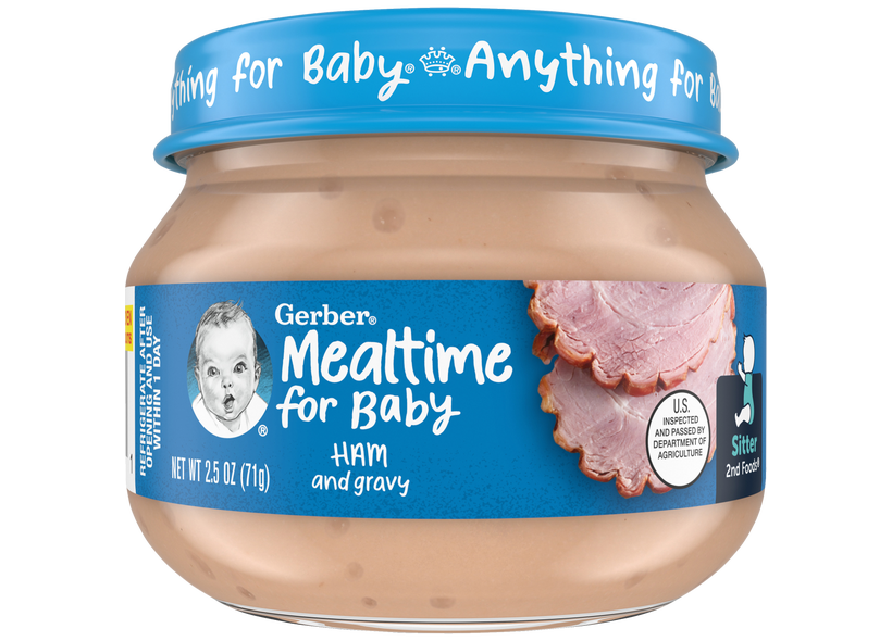 Ham and Gravy Dinner Meal Baby Second Food Jar Gerber