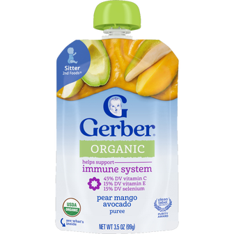 Gerber Organic Pear Mango Avocado Puree