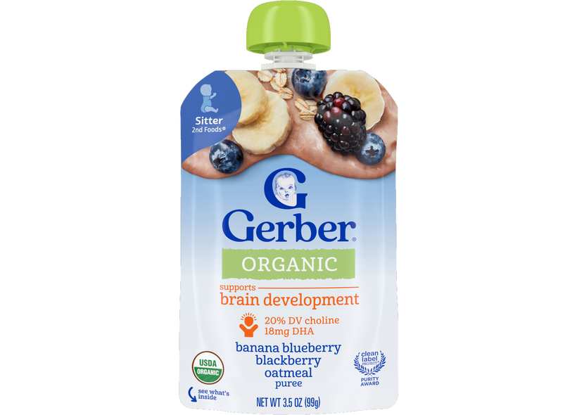 Organic Banana Blueberry Blackberry Oatmeal Gerber - Main Image