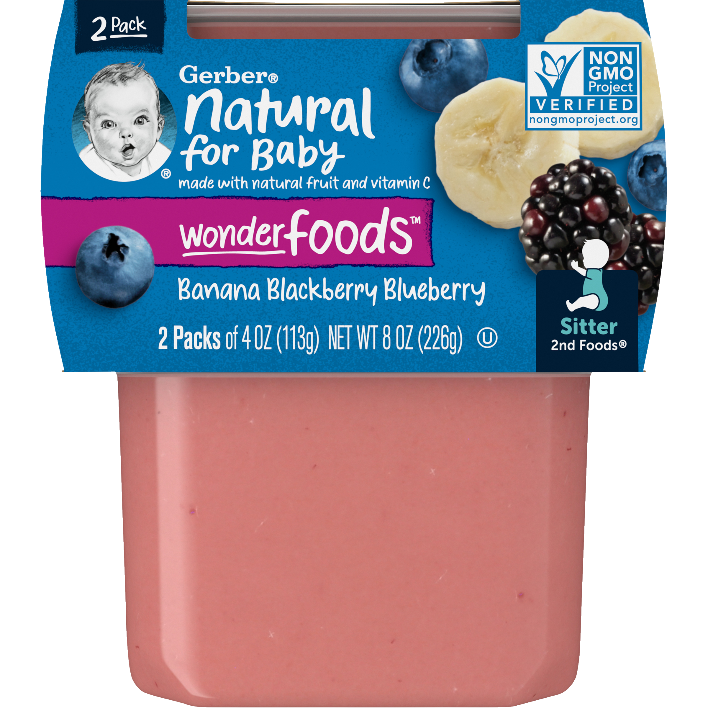 2nd Foods Banana Blackberry Blueberry Baby Food Gerber