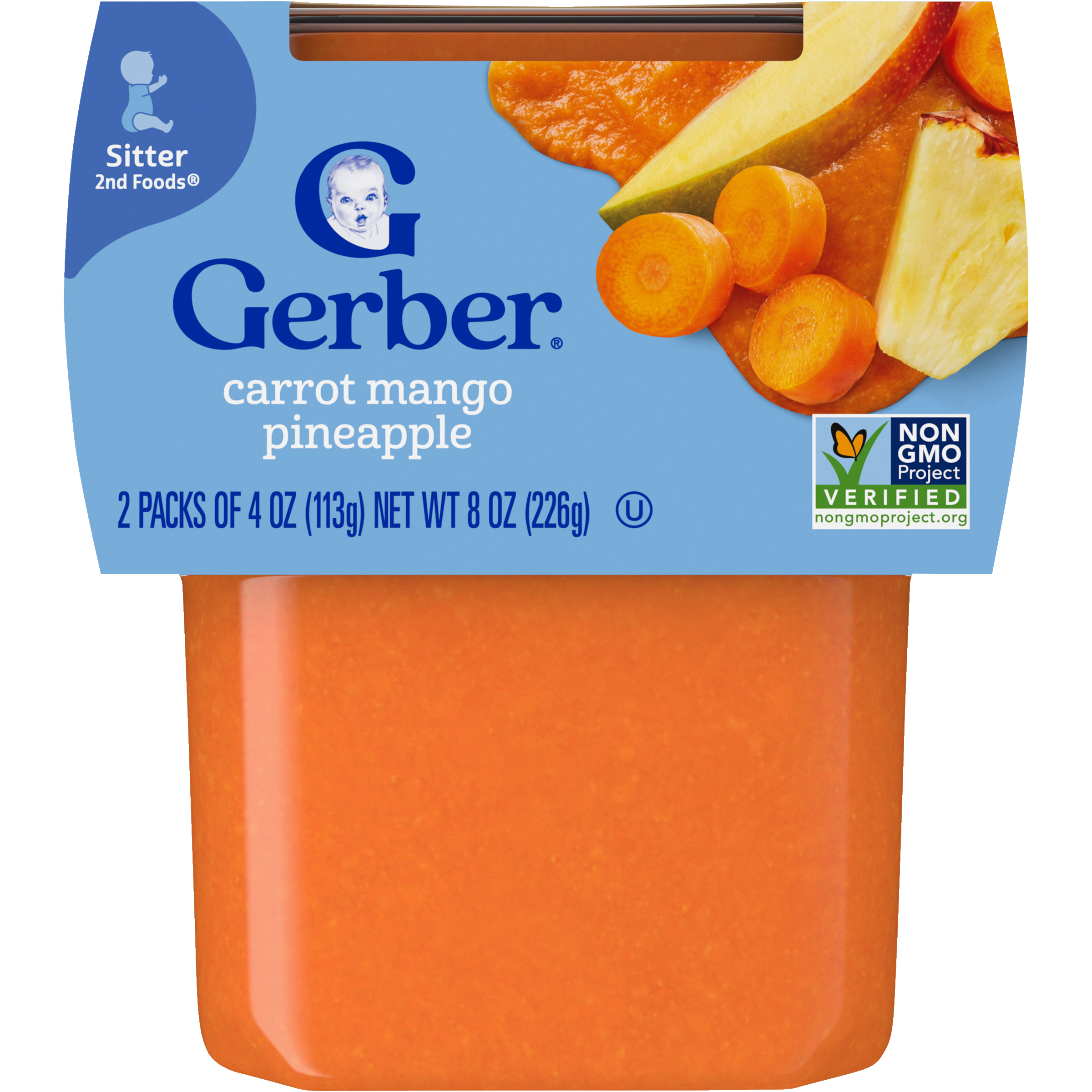 Gerber Carrot Mango Pineapple 2 - 4 oz Packs
