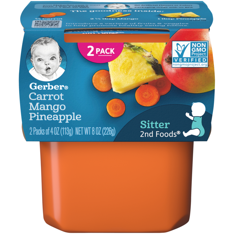 2nd Foods Carrot Mango Pineapple Baby Food Gerber