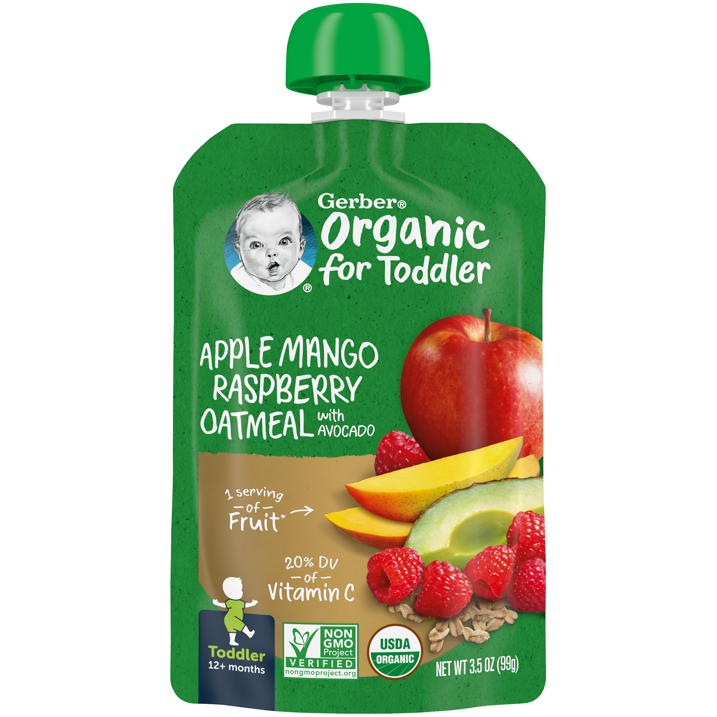 Gerber Organic Apple Mango Raspberry Avocado Oatmeal