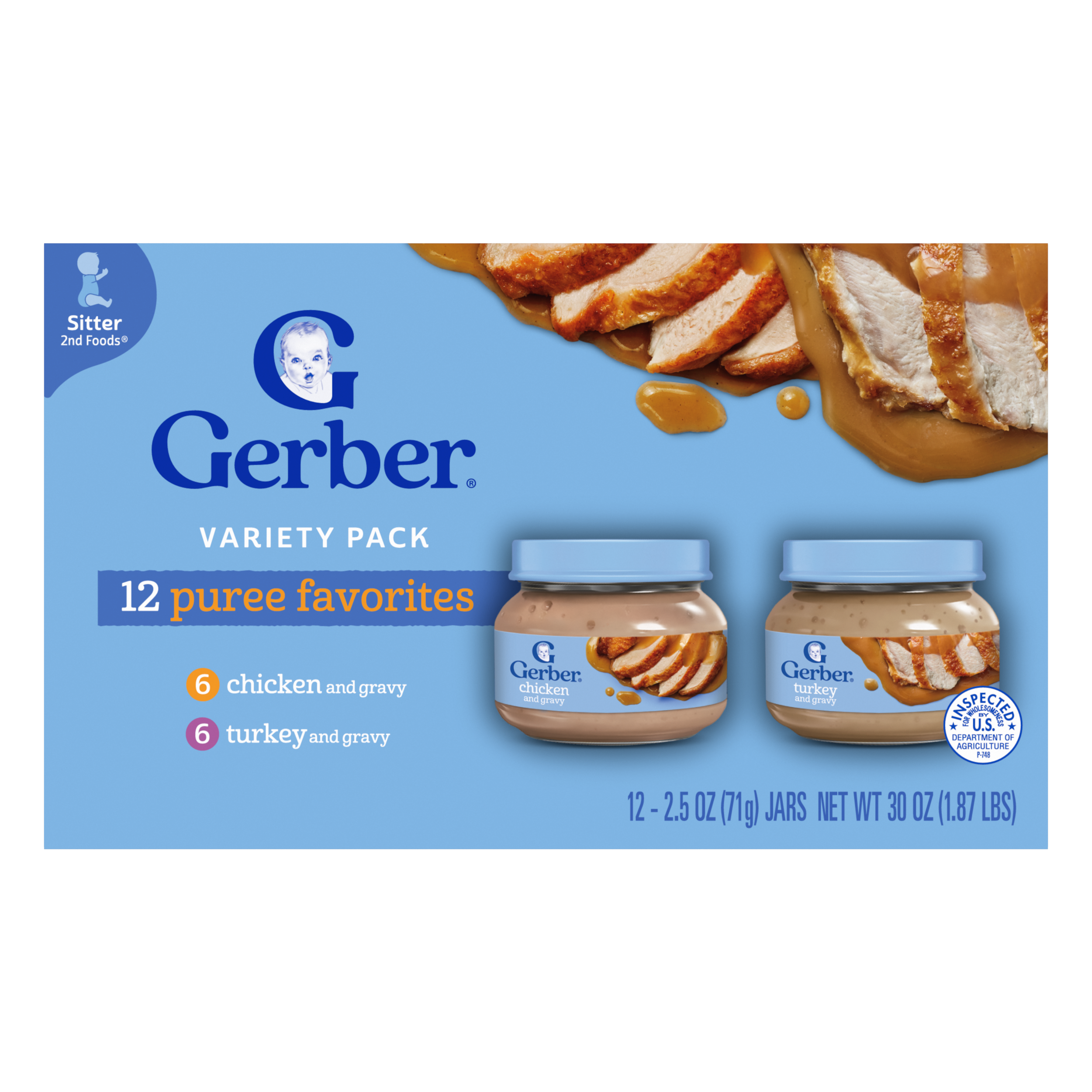 Puree Favorites Variety Pack Chicken and Gravy & Turkey and Gravy