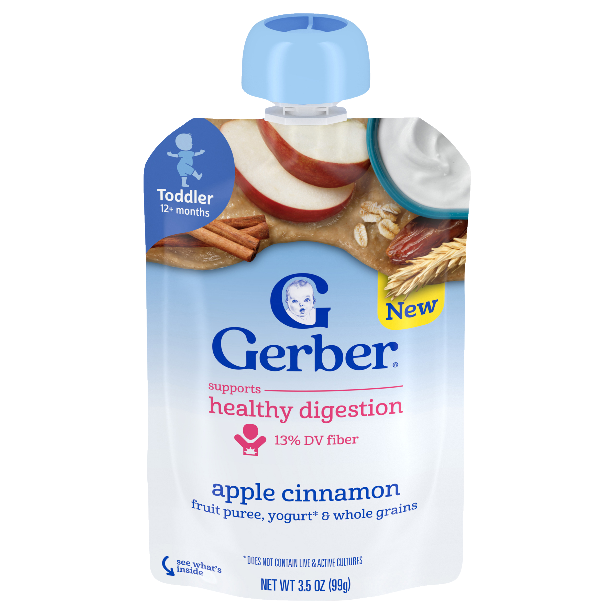 Gerber Apple Cinnamon Fruit Puree, Yogurt & Whole Grains