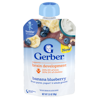 Gerber Banana Blueberry Fruit Puree, Yogurt & Whole Grains