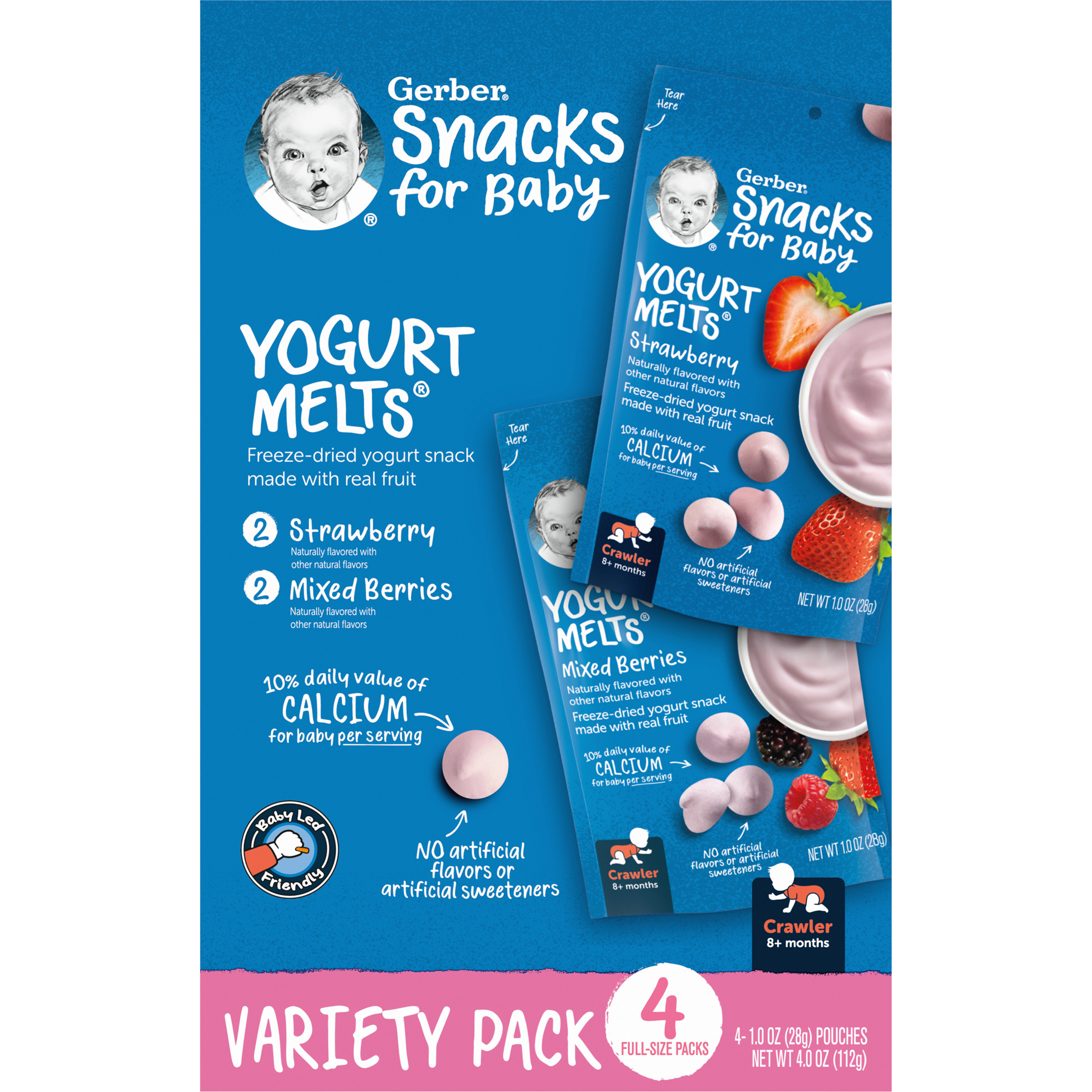 Value Pack of Pouches of Strawberry and Mixed Berries Yogurt Melts