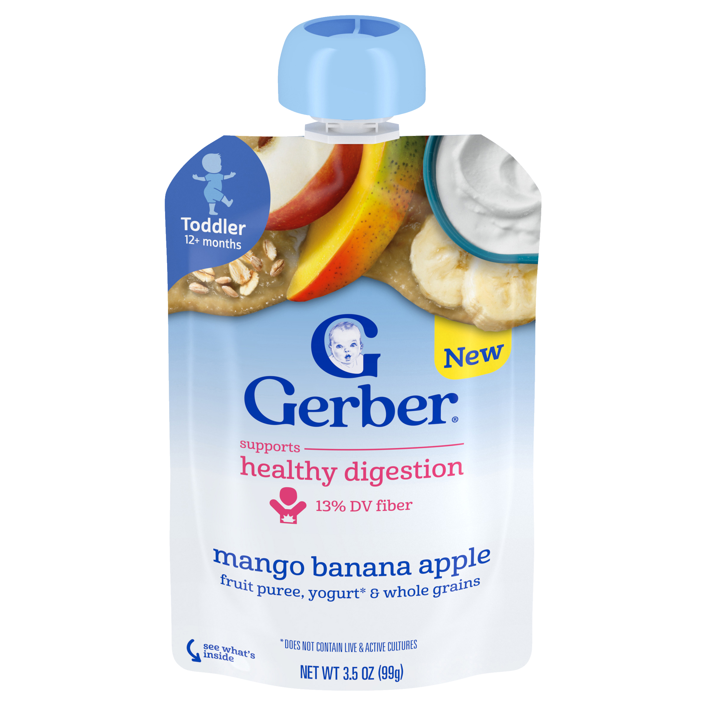 Gerber Mango Banana Apple Fruit Puree, Yogurt & Whole Grains