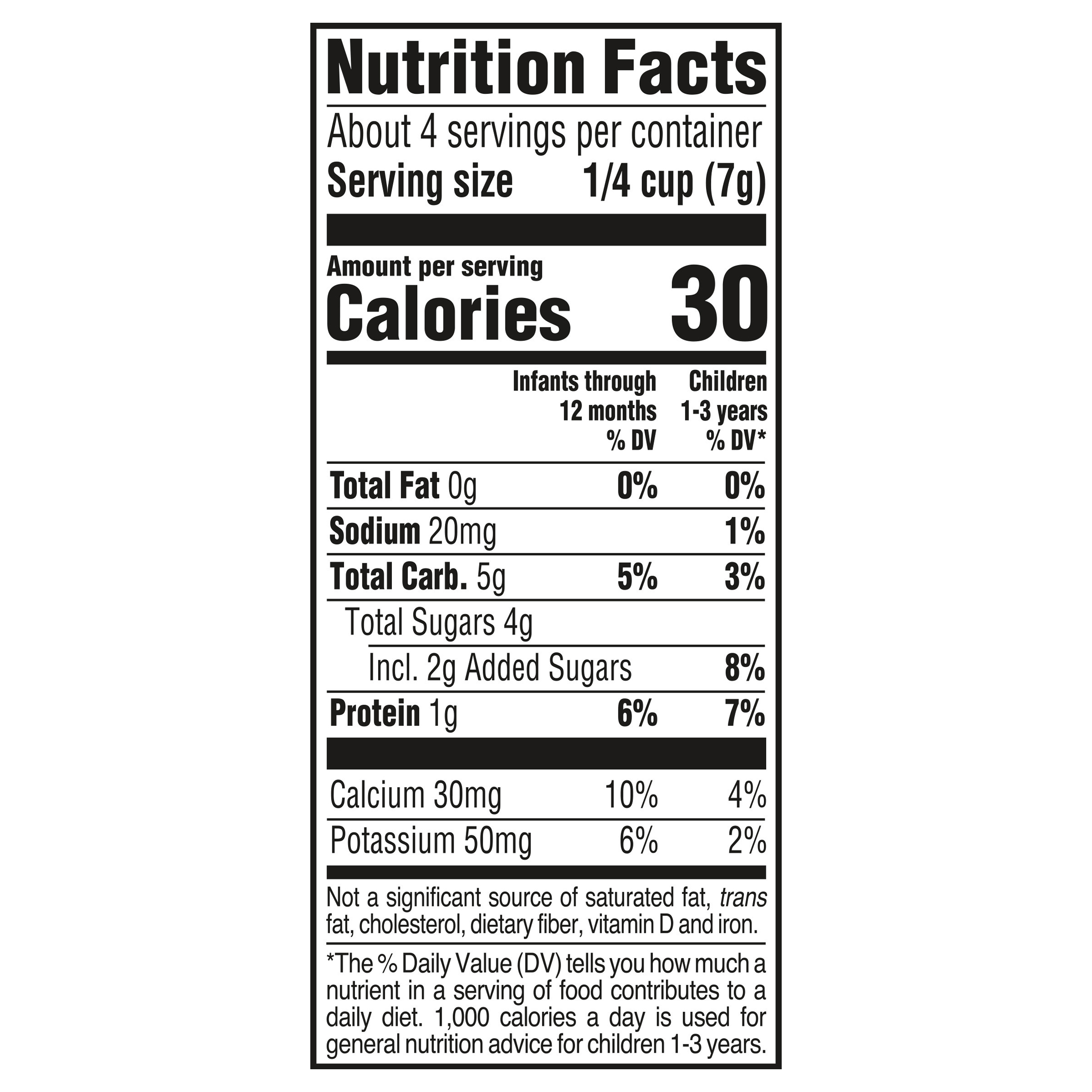 Nutrition Facts Organic Yogurt Melts®