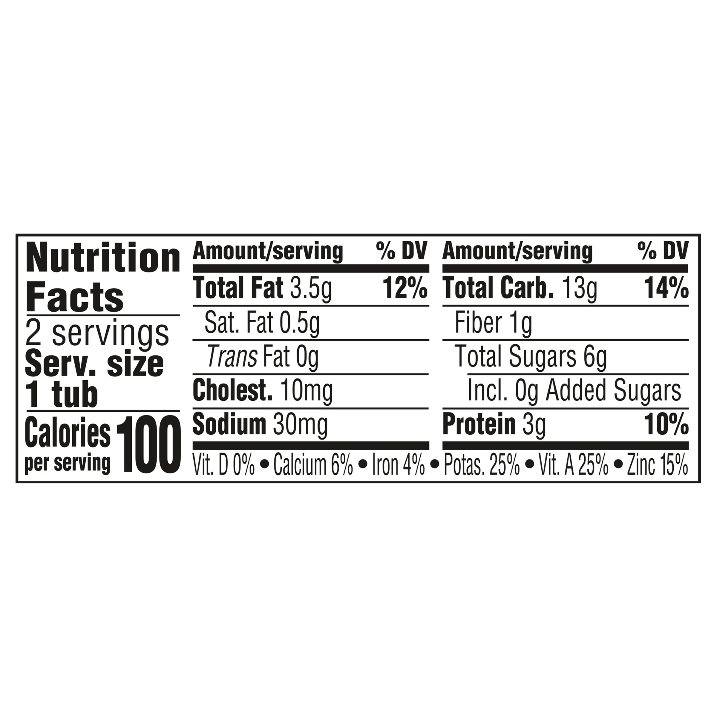 Nutrition Facts Sweet Potato Turkey with Whole Grains Dinner