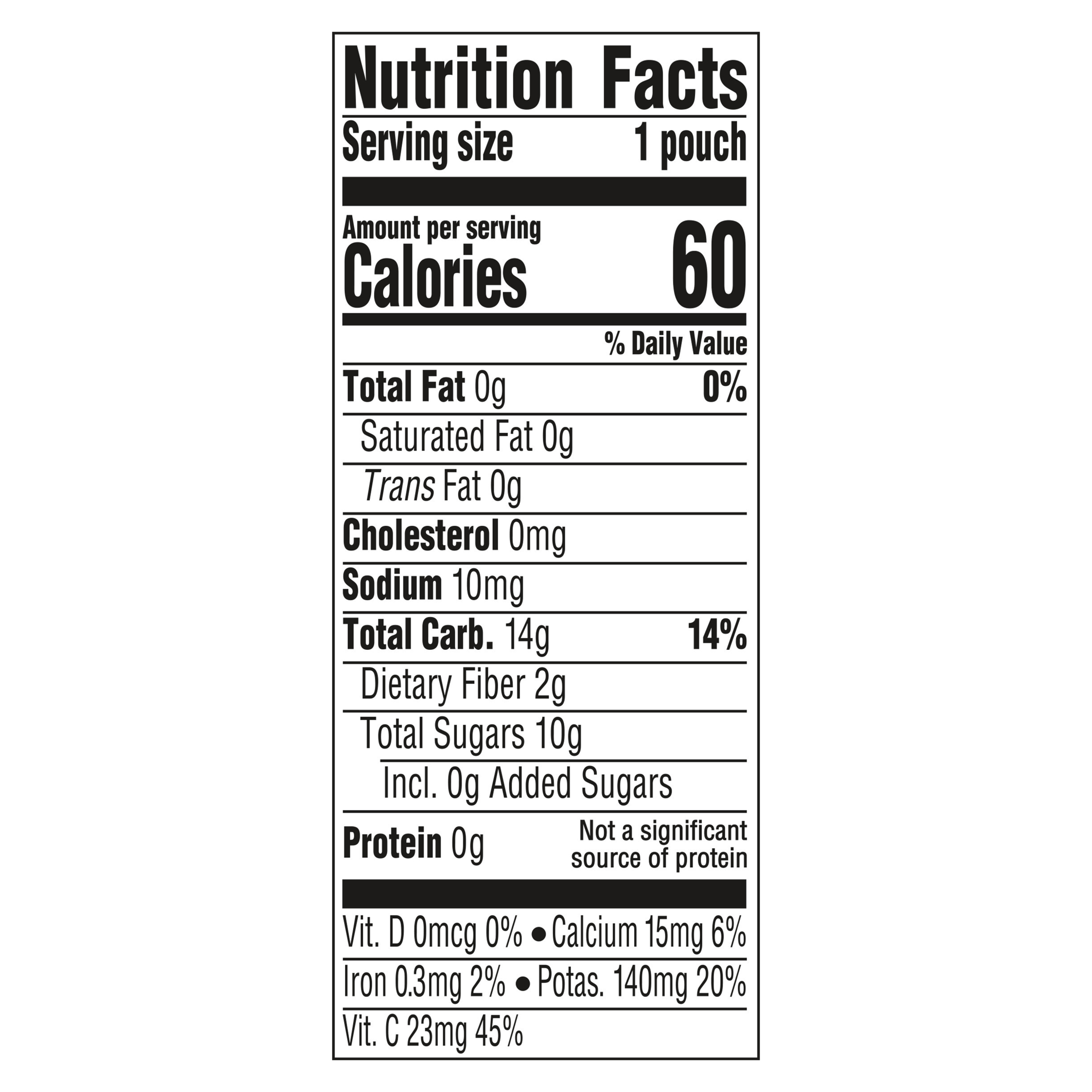 Nutrition Facts Apple Sweet Potato with Cinnamon