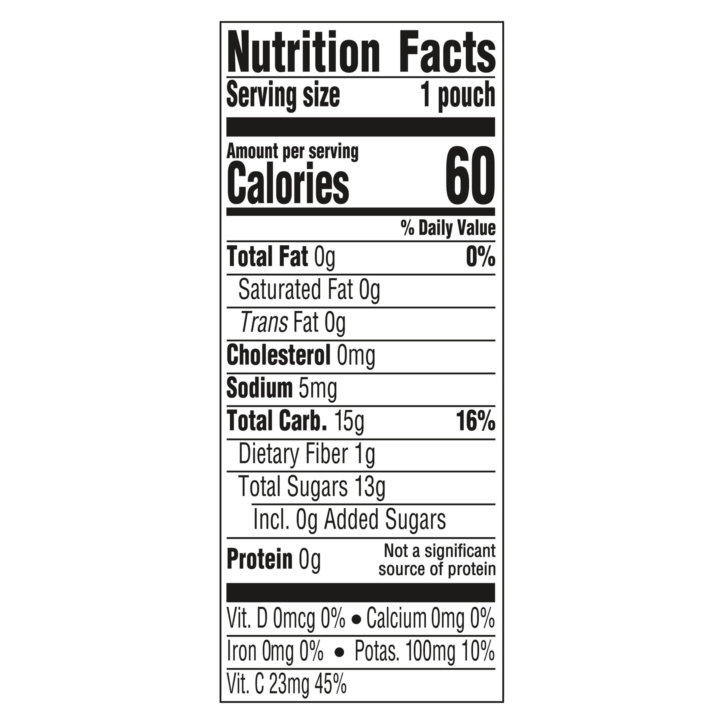 Nutrition Facts Apple Peach
