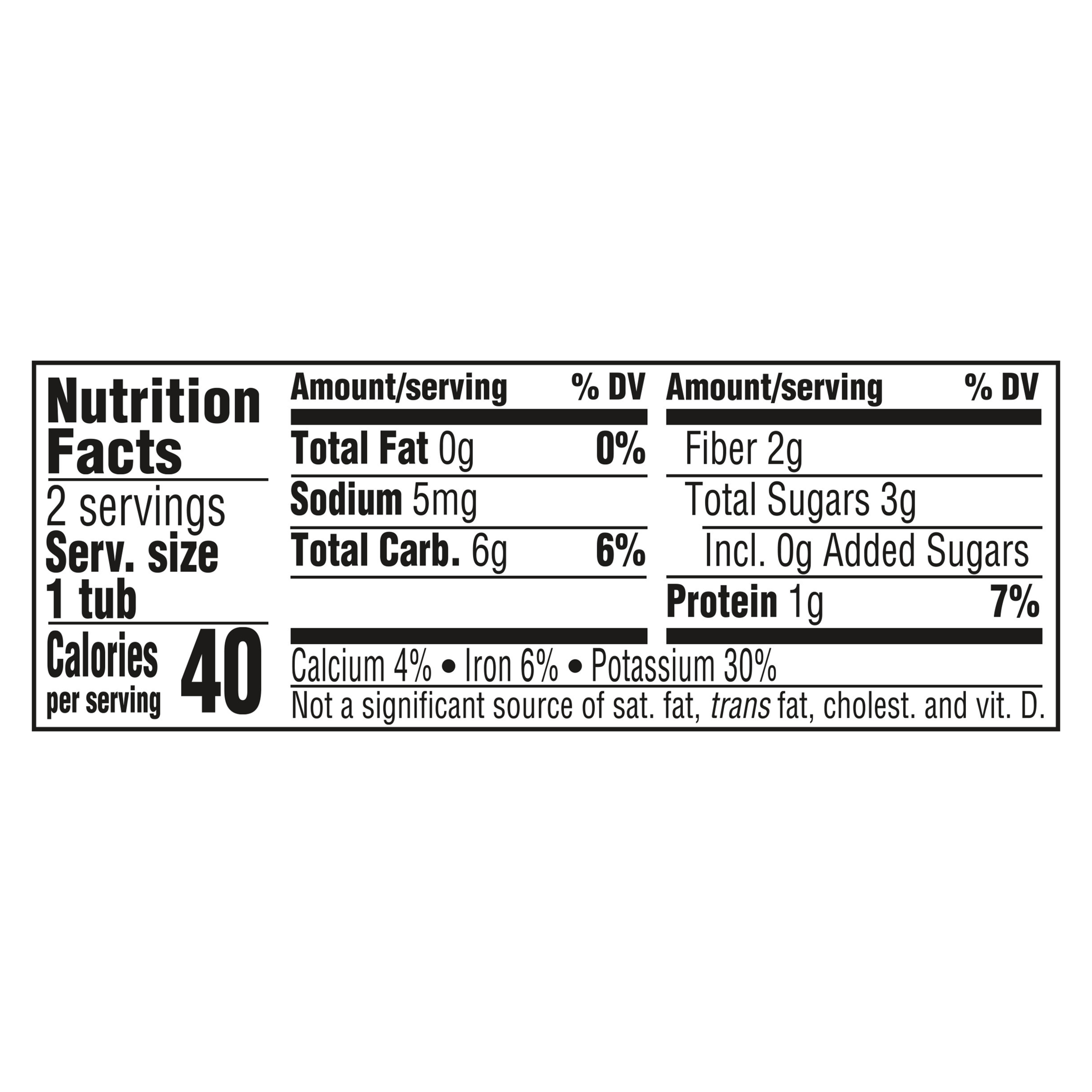 Nutrition Facts Green Bean