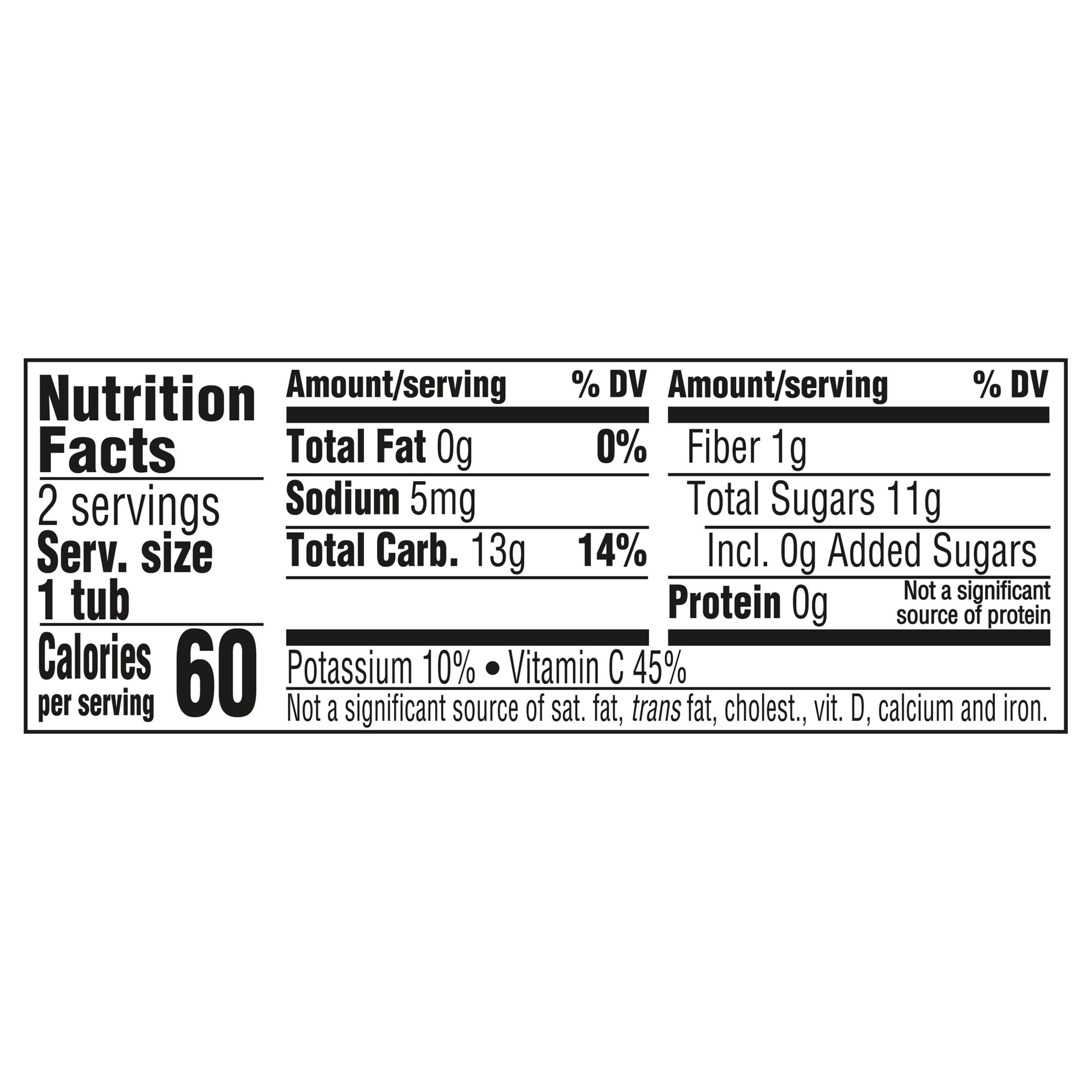 Nutrition Facts Apple Blueberry