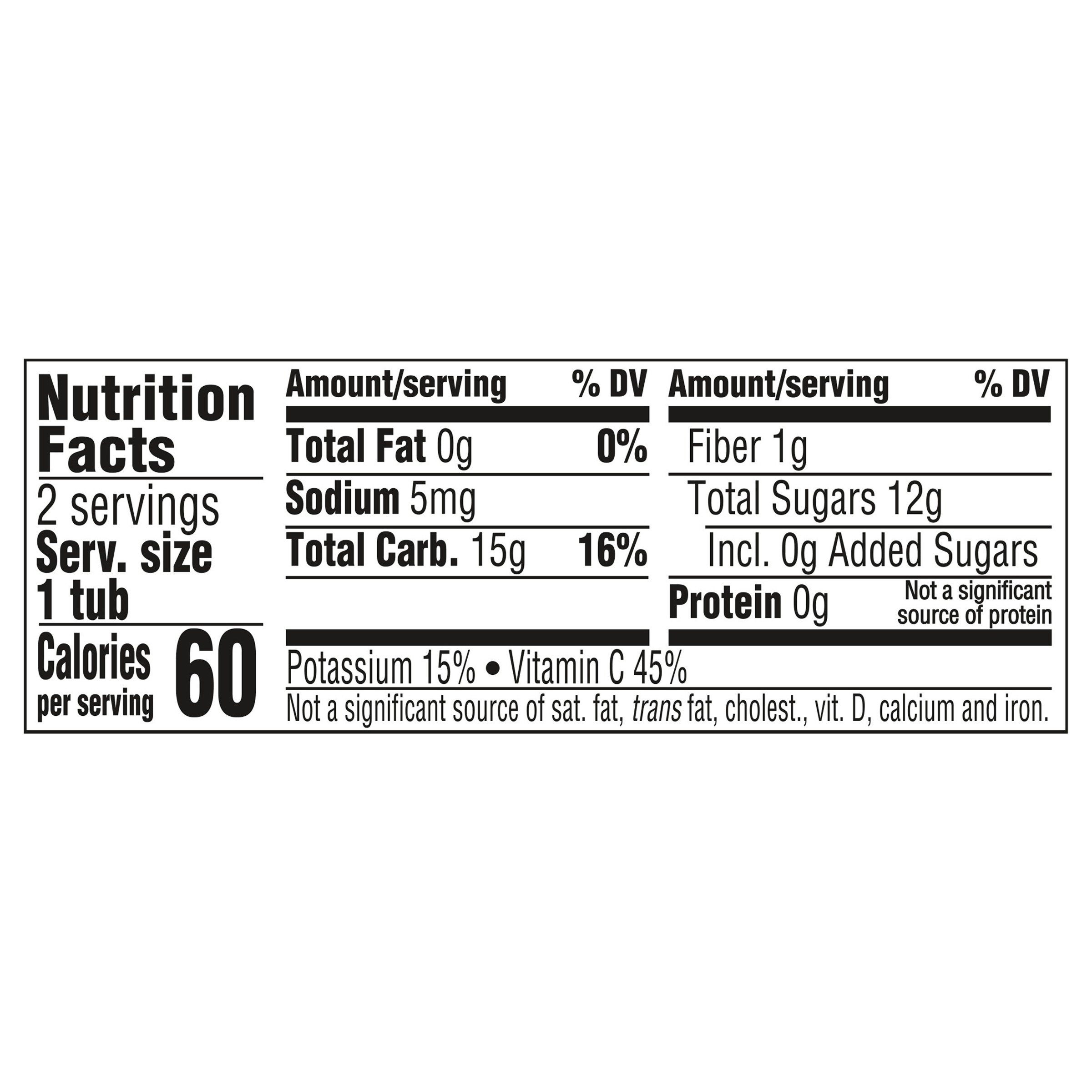 Nutrition Facts Apple Strawberry Banana