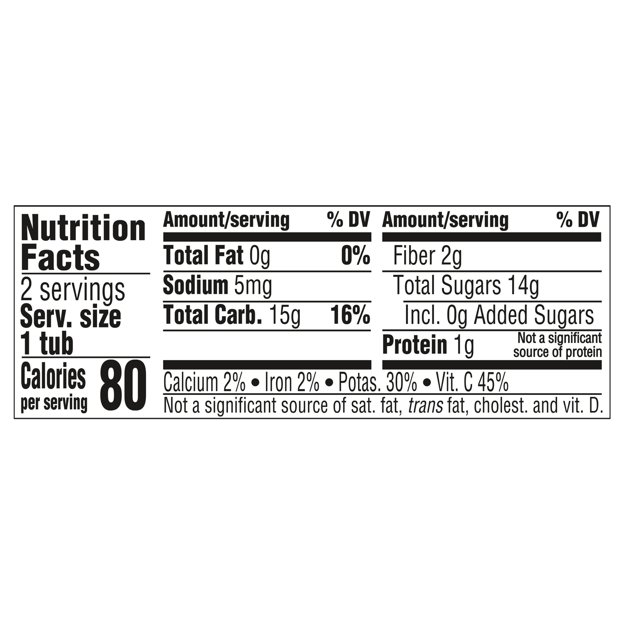 Nutrition Facts Peach