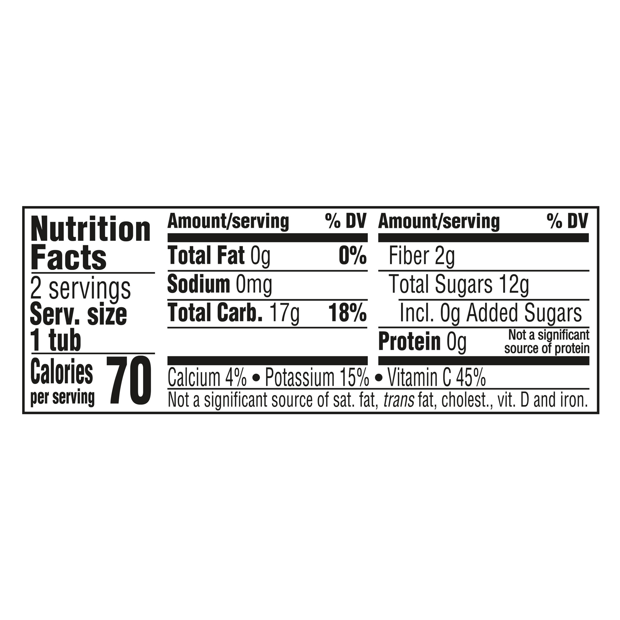 Nutrition Facts Pear Pineapple