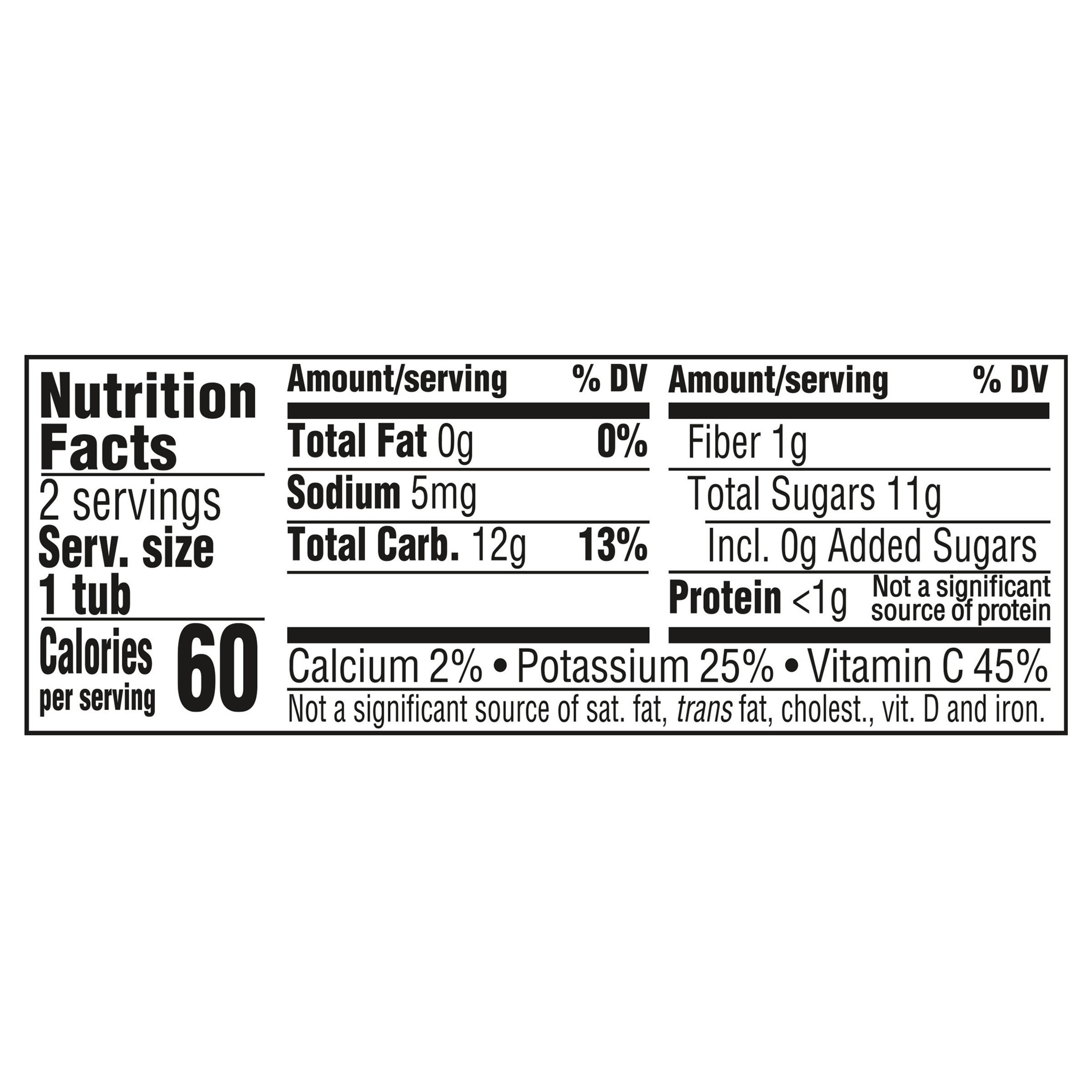 Nutrition Facts Apple Peach Squash