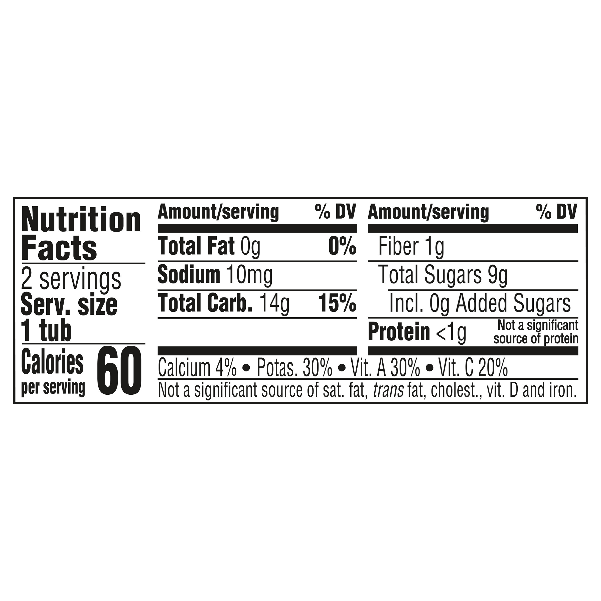 Nutrition Facts Sweet Potato Apple Pumpkin