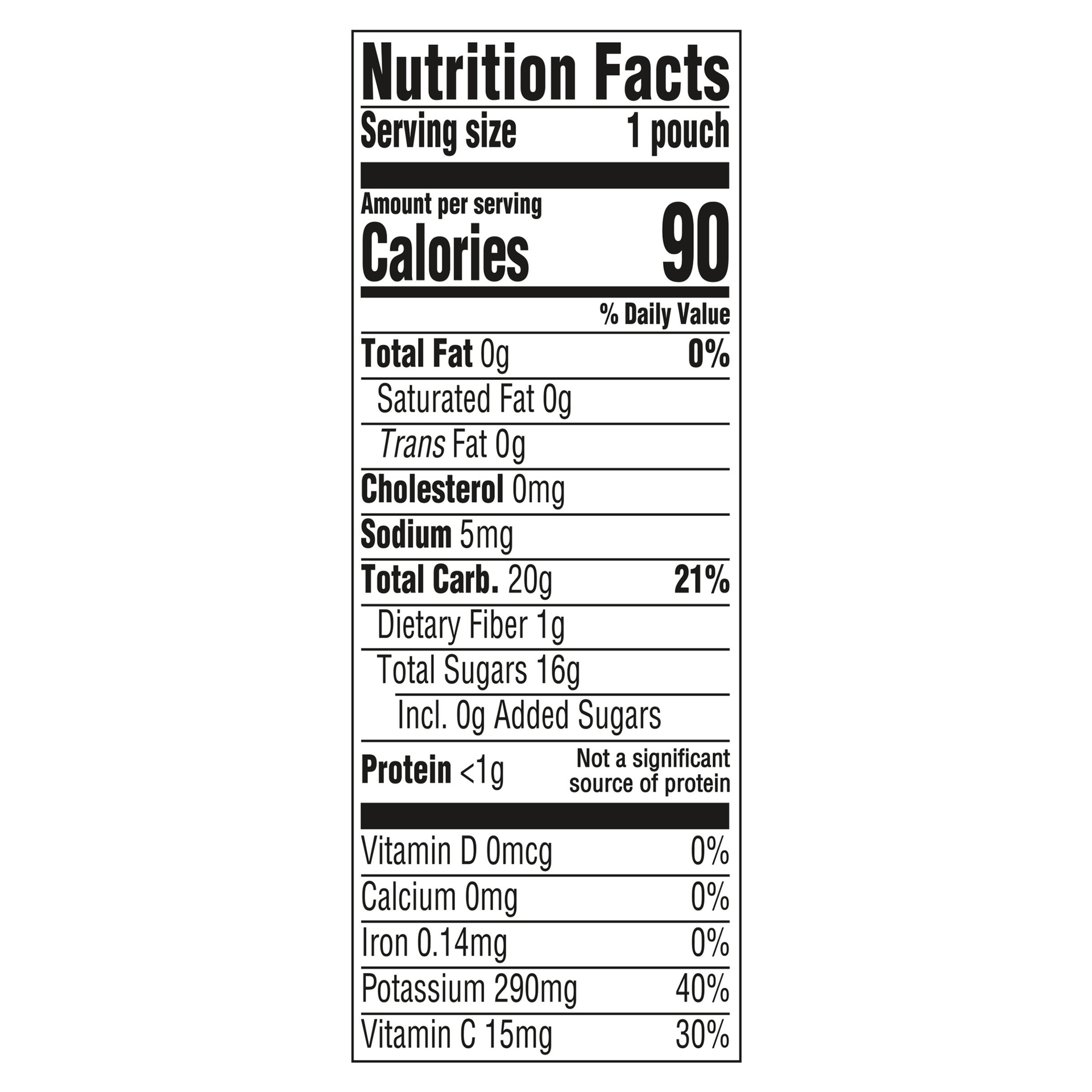 Nutrition Facts Banana Blueberry